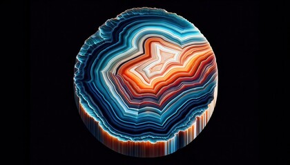 Leinwandbilder - colorful agate on the black background. closeup of photo