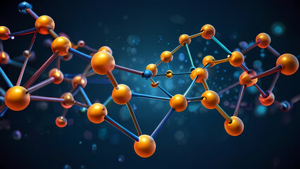 abstract background representing molecular structures in chemistry, featuring interconnected glowing