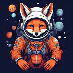 Poster - illustration of Fox astronaut