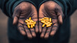 © Your Hand Please - Close-up of hands holding a pill and a glass of water, representing health, medication, and well-being. The image conveys trust, care, and the importance of following medical advice and self-care rout
