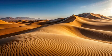 Wall Mural - Minimalist desert landscape with sand dunes and monochromatic tones, desert, sand dunes, minimalist, monochromatic, landscape