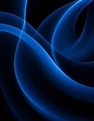 Poster - Abstract Blue Wave Light Art