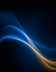 Wall Mural - Abstract Blue Wave Light Art