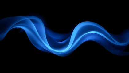 Wall Mural - Abstract Blue Wave Light Art