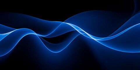 Wall Mural - Abstract Blue Wave Light Art