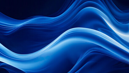 Poster - Abstract Blue Wave Light Art