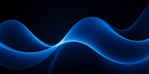 Wall Mural - Abstract Blue Wave Light Art