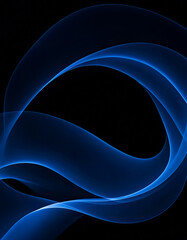 Poster - Abstract Blue Wave Light Art
