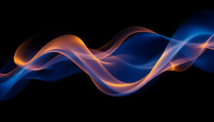Poster - Abstract Blue Wave Light Art