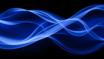 Poster - Abstract Blue Wave Light Art