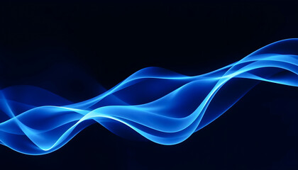 Poster - Abstract Blue Wave Light Art