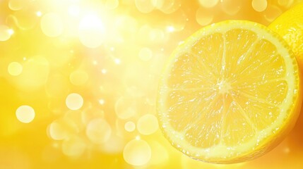 Poster - Bright and cheerful lemon yellow gradient background with light effects, creating a sunny and vibrant atmosphere.