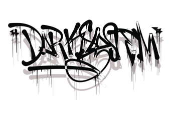 Sticker - DARK SYSTEM lettering tattoo custom design