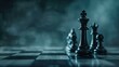 © FoxGrafy - Chess Pieces on a Board with Dramatic Lighting and Depth of Field in a Dark Atmosphere