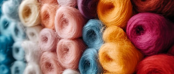 Poster - Colorful Flexible Synthetic Fibers Showcasing Their Adaptability and Role in Creating Versatile Products in a Photography Concept with Copy Space for Text