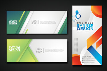 Poster - Set modern abstract banners for corporate concept, element design. Vector illustration