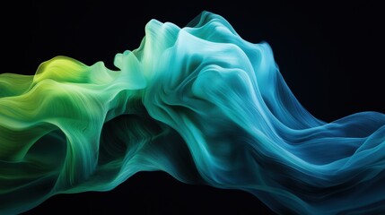 Poster - Graceful green and blue shapes flow together, creating a captivating and tranquil visual experience