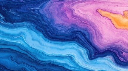 Poster - Swirling waves of blue and purple blend seamlessly, creating an enchanting abstract texture