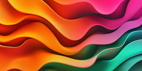 Aufkleber - Colorful abstract background with flowing lines forming modern waves