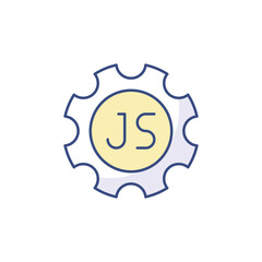 Javascript icon design with white background stock illustration