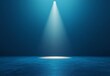 © Lucianastudio - A minimalist stage with one strong spotlight illuminating the center, emphasizing the empty space and creating a sense of anticipation