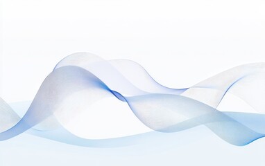 Poster - abstract blue waves on white background - minimalist modern design.