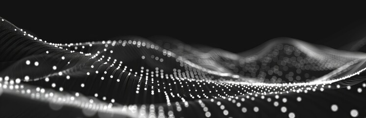 Aufkleber - Abstract Black and White Wavy Background with White Dots