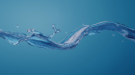 Poster - Perfect blue water wave splashing on gradient background