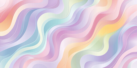 Aufkleber - Pastel colored wavy background flowing in harmony