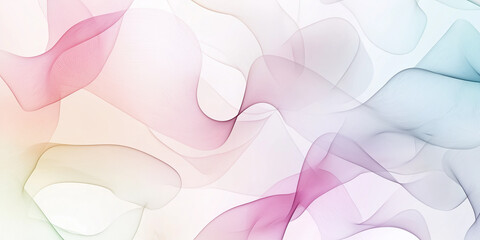 Aufkleber - Abstract gentle flowing pastel colored lines background