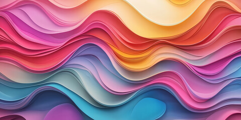 Aufkleber - Colorful abstract wavy background flowing in a seamless loop