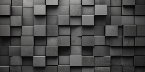 Aufkleber - Abstract dark metallic cubes forming a geometric pattern background