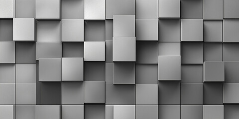 Aufkleber - Abstract gray cubes wall forming a random pattern
