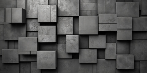 Poster - Abstract background of concrete cubes forming a wall