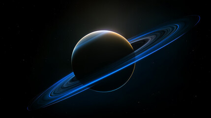 Aufkleber - Giant ringed planet is orbiting in the outer solar system