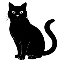 Wall Mural - cat black silhouette vector,black cat, vector icon, silhouette,cat black vector,cat sitting