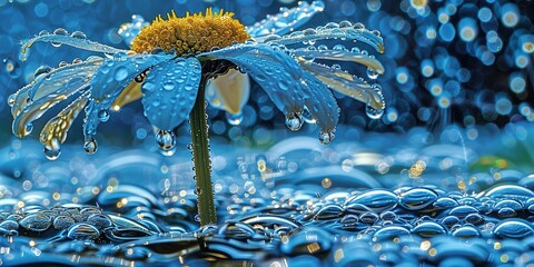 Sticker - water drops on the flower