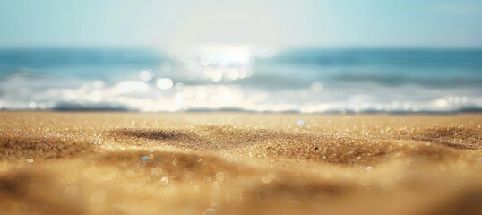 Wall Mural - Sandy Beach with a Blurry Ocean Horizon