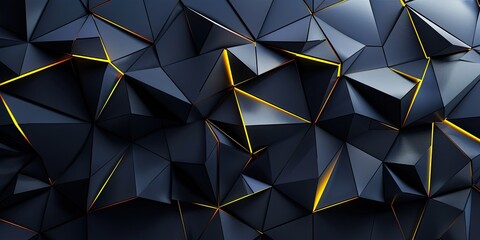 Wall Mural - Abstract Geometric Pattern with Black and Yellow