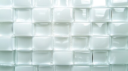 Canvas Print - White Glass Tile Background.