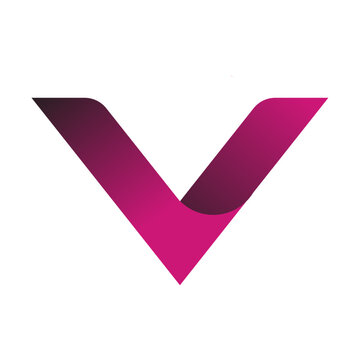 Web lline modern color full v logo design