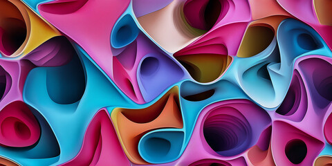 Aufkleber - Abstract background with organic shapes creating a sense of depth and fluidity