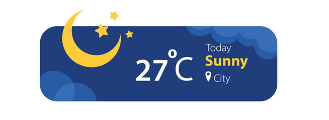 Wall Mural - Sunny Weather Forecast Widget Application Template