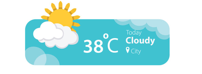 Wall Mural - Cloudy Weather Forecast Widget Application Template