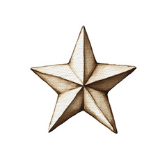 Poster - A hand-drawn star, imperfect lines, slightly tilted, on a white canvas. Subtle watercolor texture, soft shadow beneath, lightly textured background for added depth, calm and serene atmosphere, hd qual