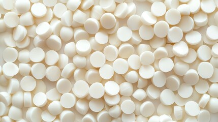 Close-up Macros of Round White Buttons on White Surface Background Texture