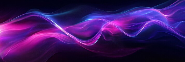 Poster - A vibrant abstract background featuring swirling neon lights in shades of pink and blue, symbolizing energy, motion, and digital art.