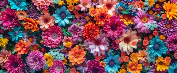 Wall Mural - a vibrant and diverse collection of colorful flowers