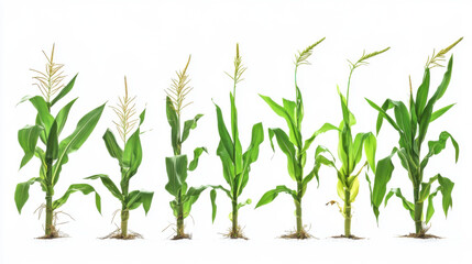 Wall Mural - Collection corn plant isolated on a white background