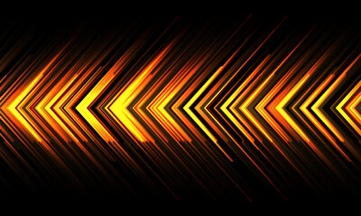 Wall Mural - Abstract yellow metal arrow black line circuit cyber geometric design modern futuristic technology background vector